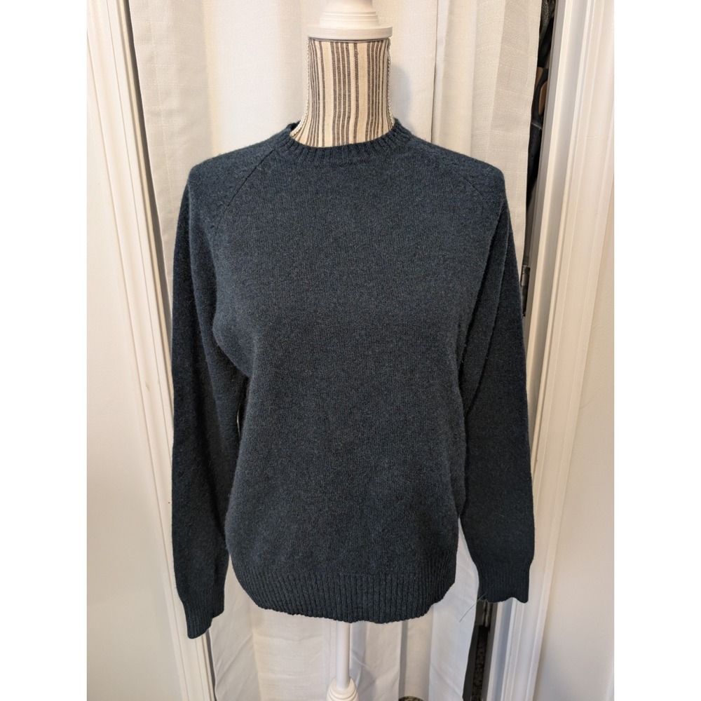 J.Crew 100% Lambswool Sweater Womens M Blue Preppy Classic